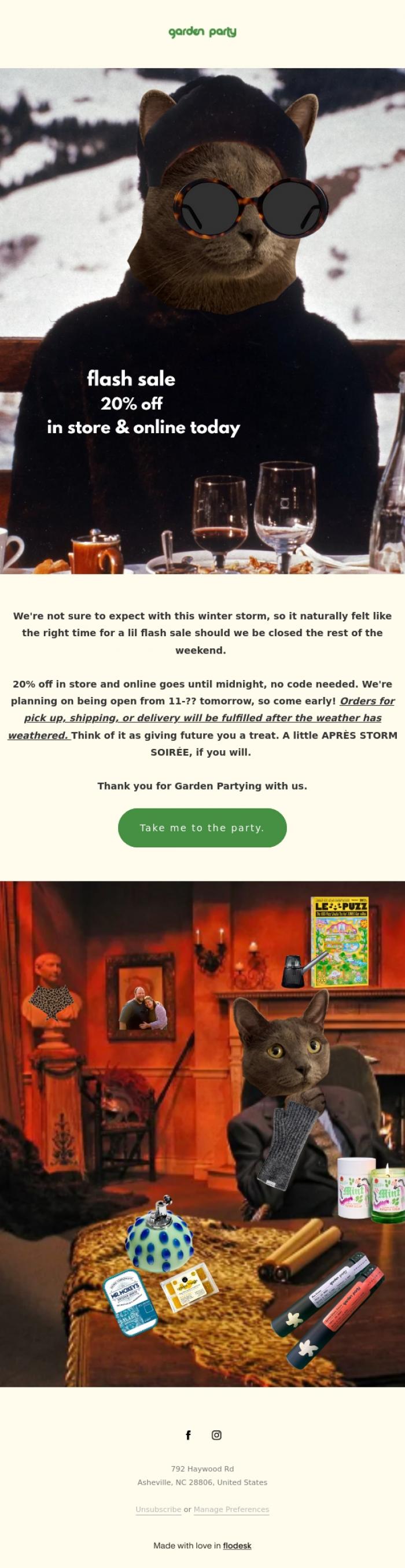Email Design Inspiration from Garden Party, ❄️❄️Flash Sale 20% OFF❄️❄️