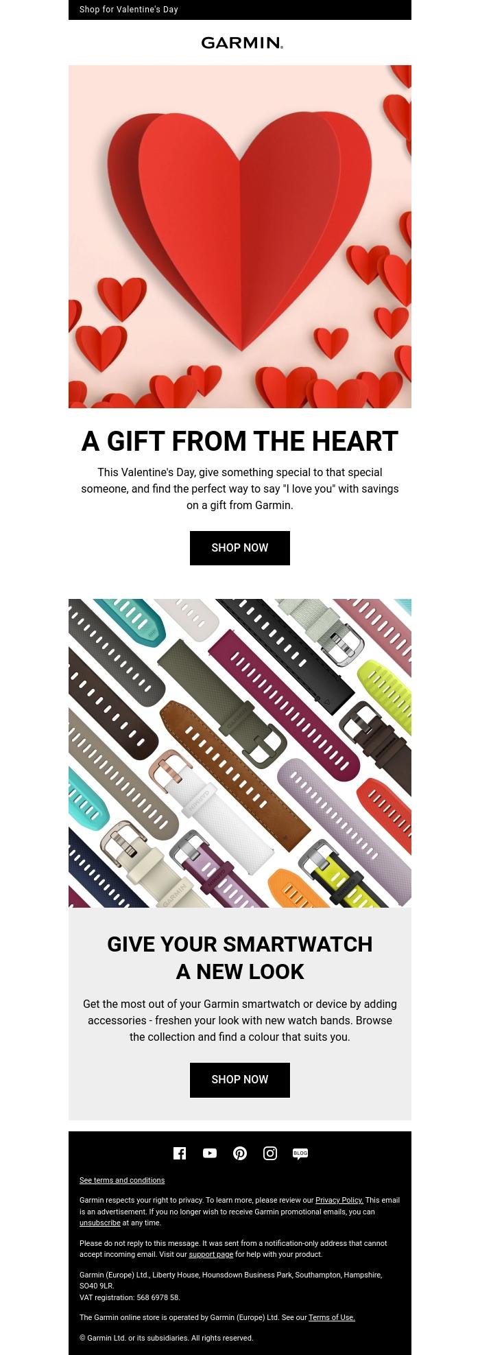 Email Design Inspiration from Garmin, Special gift for your special someone