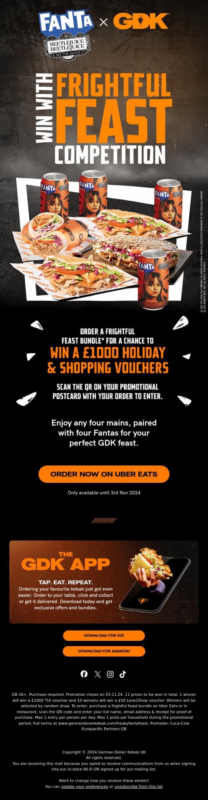 Email Design Inspiration from GDK, Win &pound;1,000 this Halloween - enter today 👻