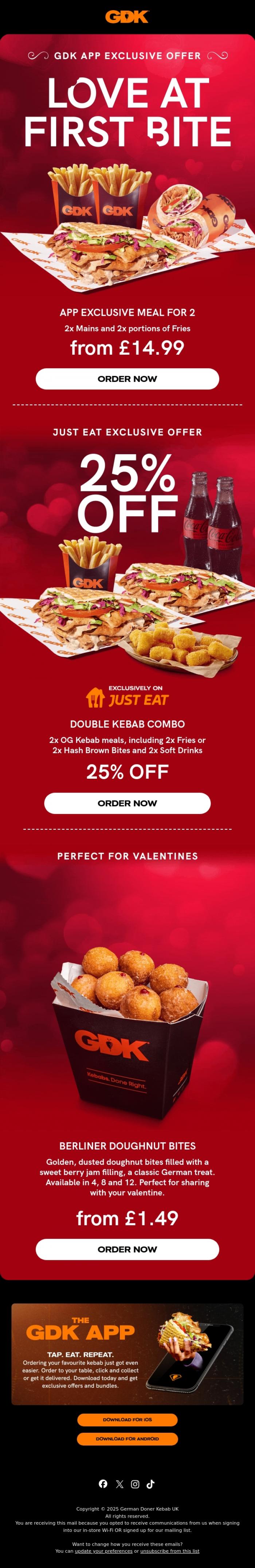Email Design Inspiration from GDK, Love at first bite 🥙💘
