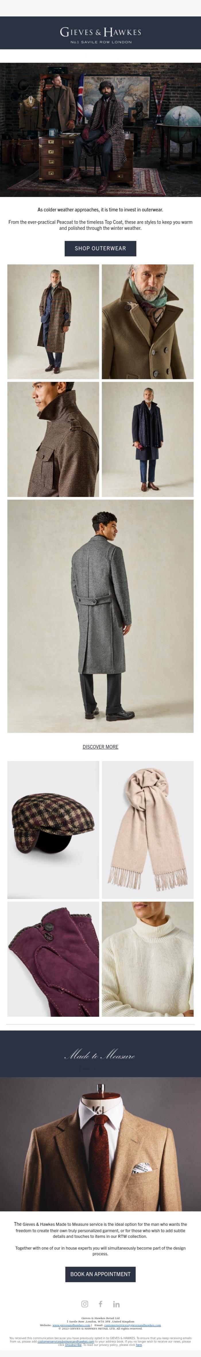Email Design Inspiration from Gieves & Hawkes, Outerwear by Gieves & Hawkes