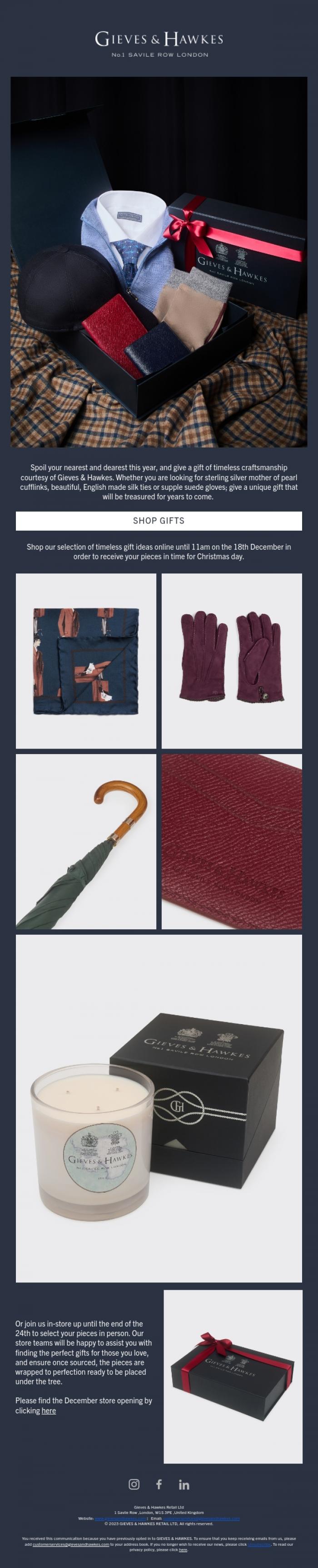 Email Design Inspiration from Gieves & Hawkes, The Gieves & Hawkes Made to Measure Service