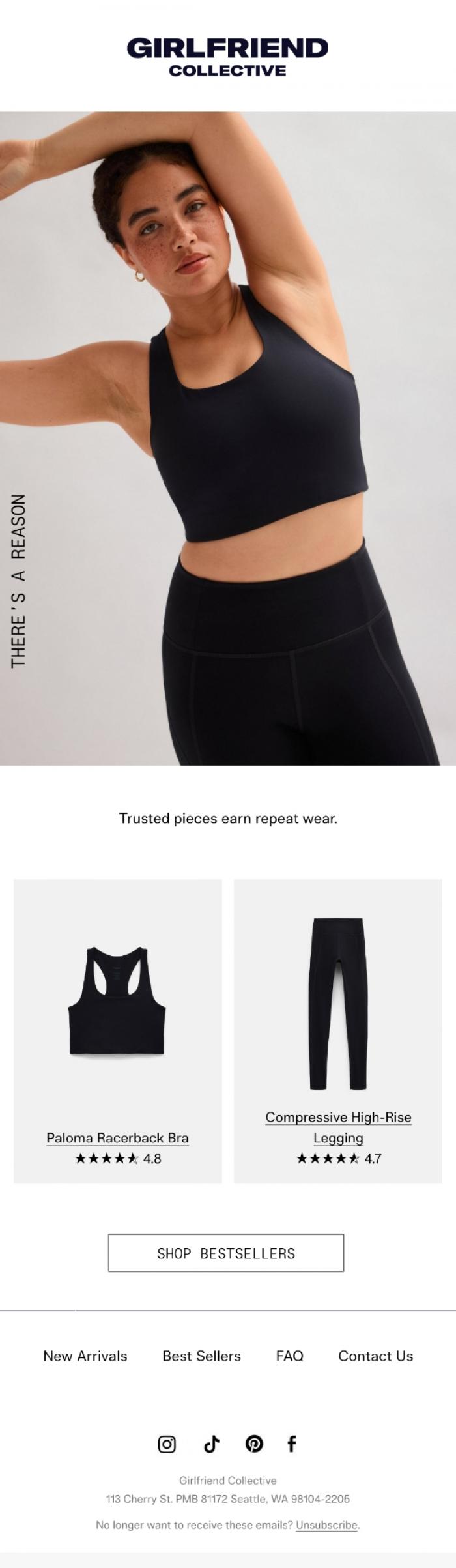 Email Design Inspiration from Girlfriend Collective, Your future most-worn pieces