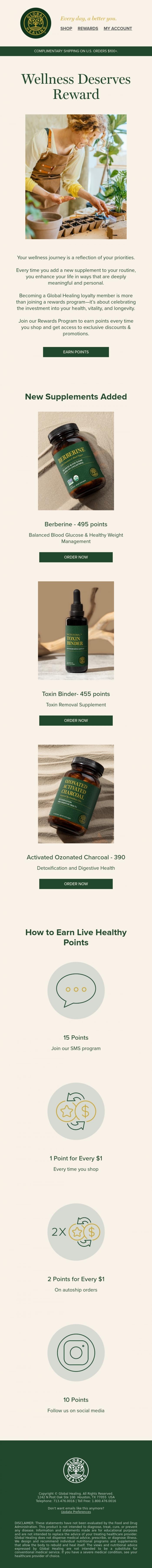 Email Design Inspiration from Global Healing, When was the last time you made yourself a priority?