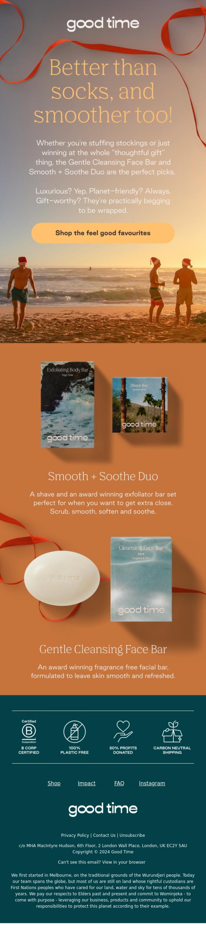 Email Design Inspiration from Good Time, Last minute stocking stuffers?