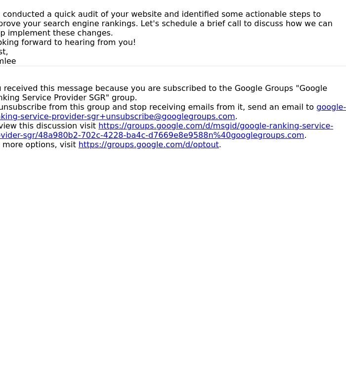 Email Design Inspiration from Google Ranking Service Provider SGR, Fast Rank Error Remove Service [RERS]!
