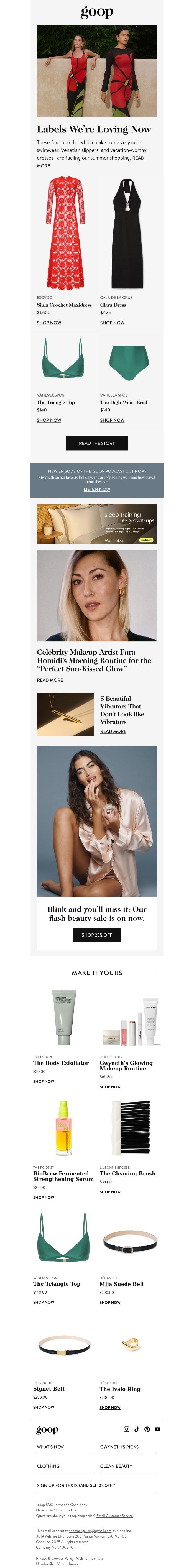 Email Design Inspiration from goop, the Tuesday newsletter