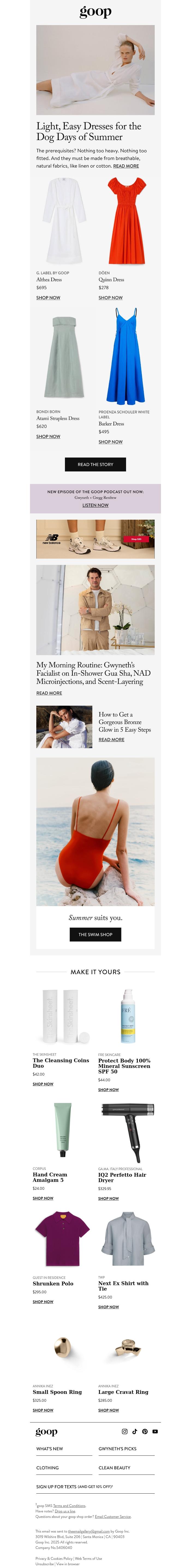 Email Design Inspiration from goop, the Tuesday newsletter