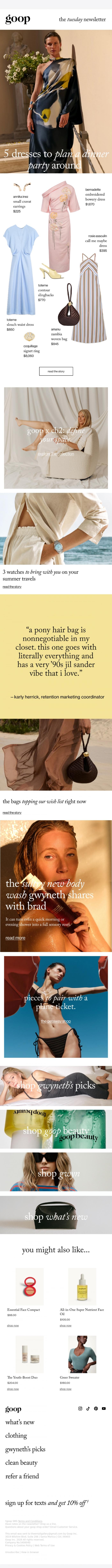 Email Design Inspiration from goop, the Tuesday newsletter