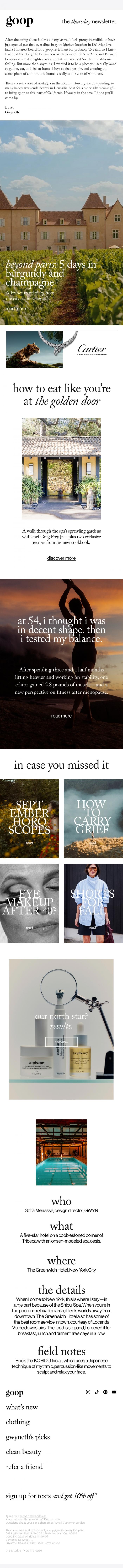 Email Design Inspiration from goop, the Thursday newsletter