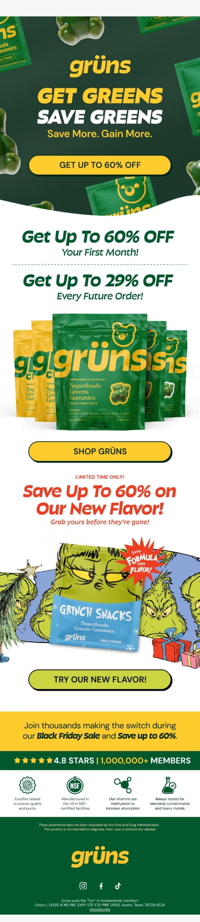 Email Design Inspiration from Gr&uuml;ns, The Countdown Is On: Our Best Deal of the Year