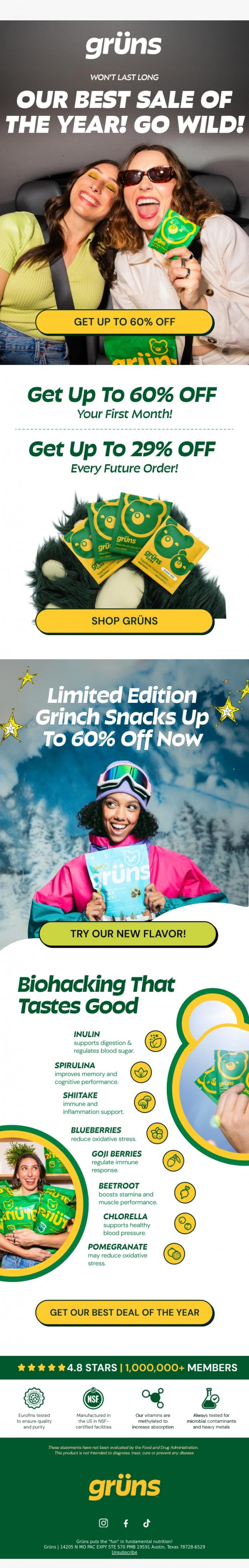 Email Design Inspiration from Gr&uuml;ns, Black Friday Pricing is Ending Soon!