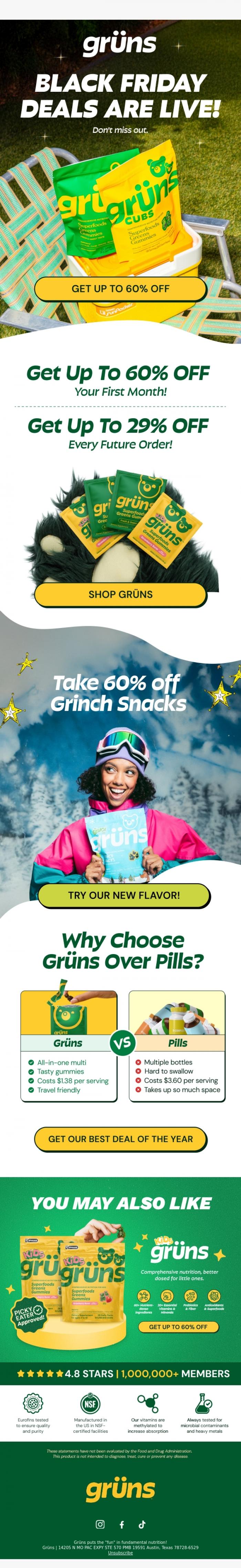 Email Design Inspiration from Gr&uuml;ns, BLACK FRIDAY BLACK FRIDAY BLACK FRIDAY