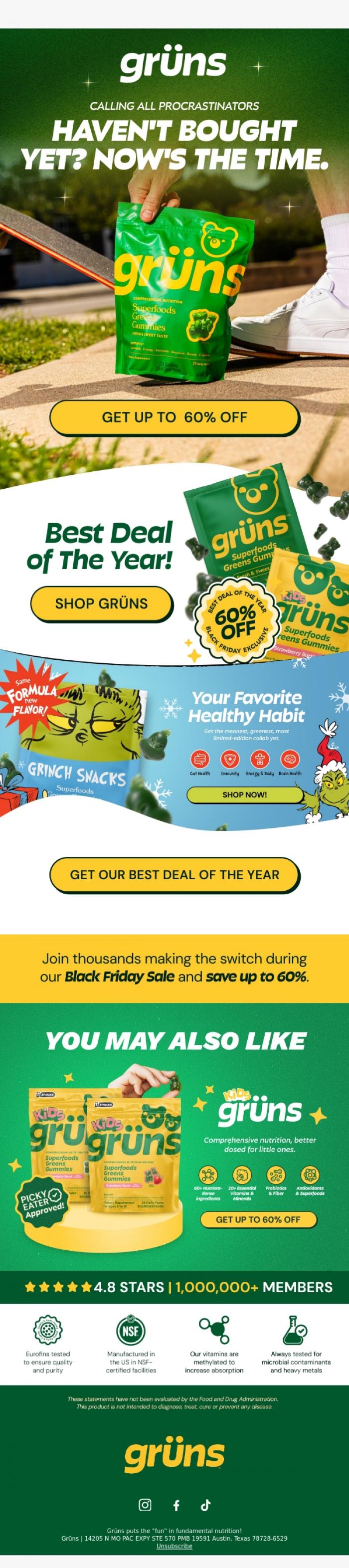 Email Design Inspiration from Gr&uuml;ns, The Countdown Is On: Our Best Deal of the Year