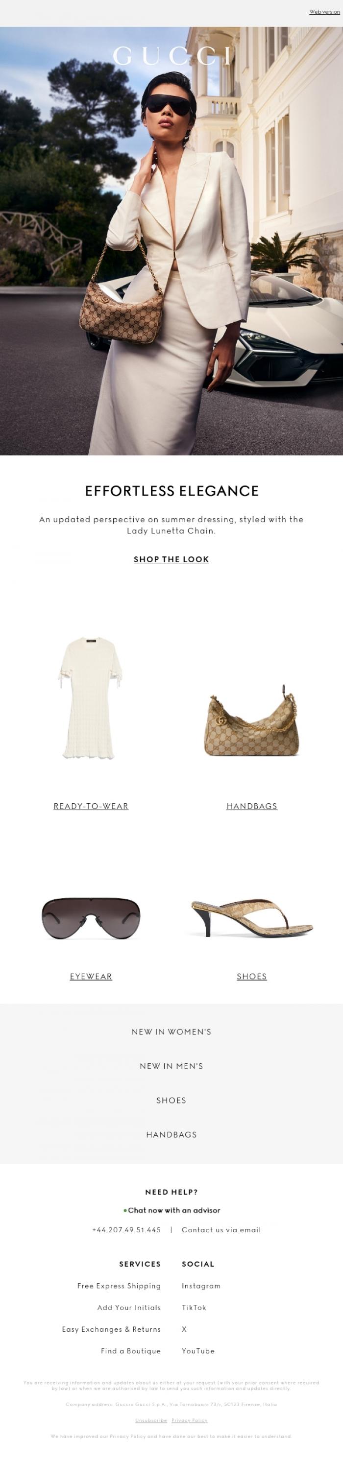 Email Design Inspiration from Gucci, A Softer Palette