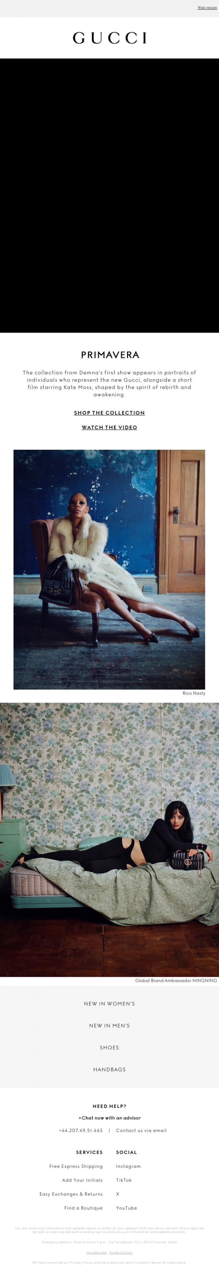 Email Design Inspiration from Gucci, And We Shall Dance Again: Unveiling Primavera