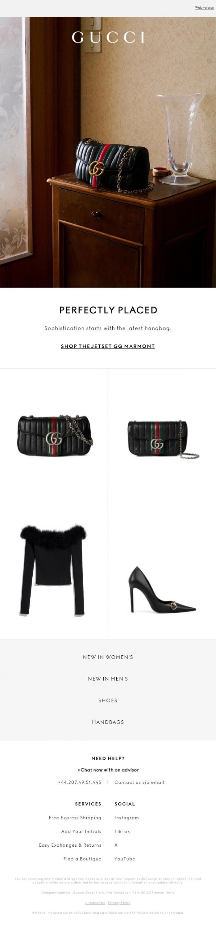 Email Design Inspiration from Gucci, A New Statement Bag