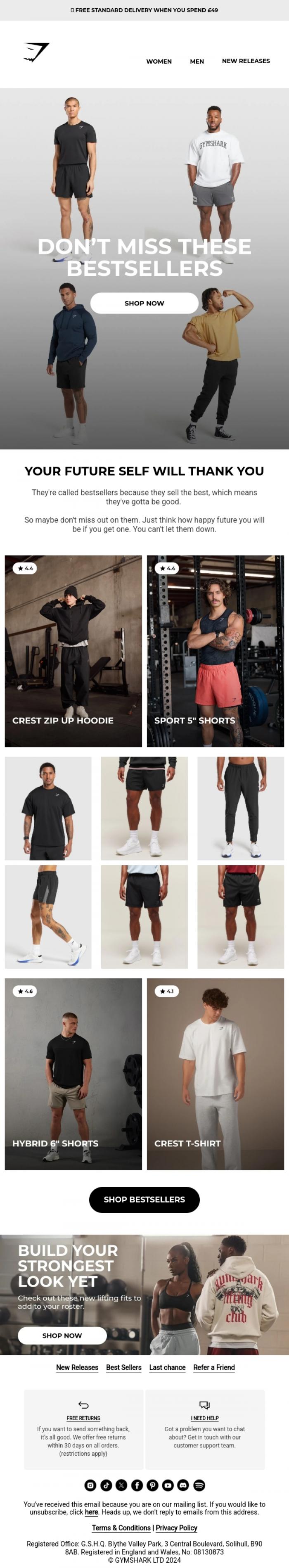 Email Design Inspiration from Gymshark, 🚨&nbsp;ATTENTION: MOST WANTED 🚨