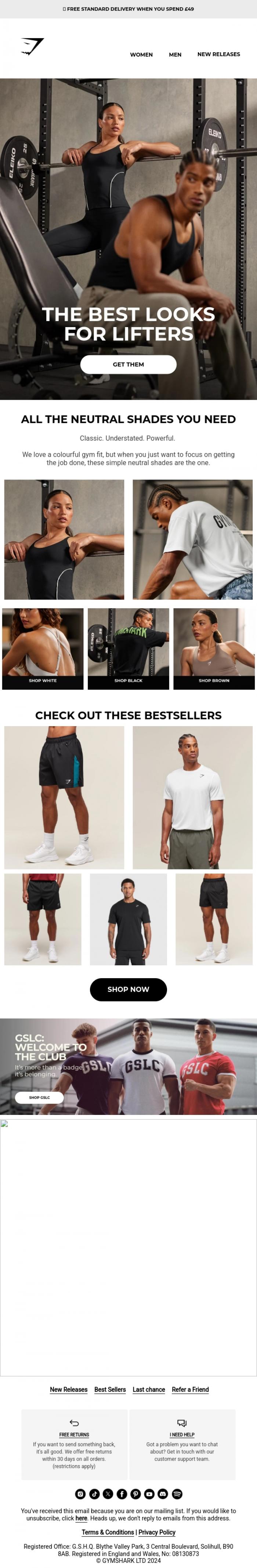 Email Design Inspiration from Gymshark, The best looks for lifters 😎