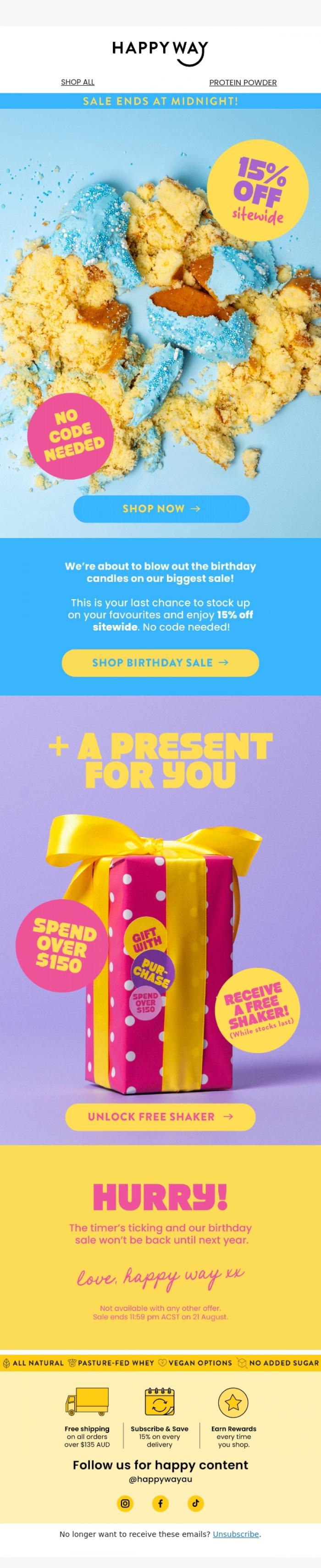 Email Design Inspiration from Happy Way, FINAL HOURS to shop!! 😱