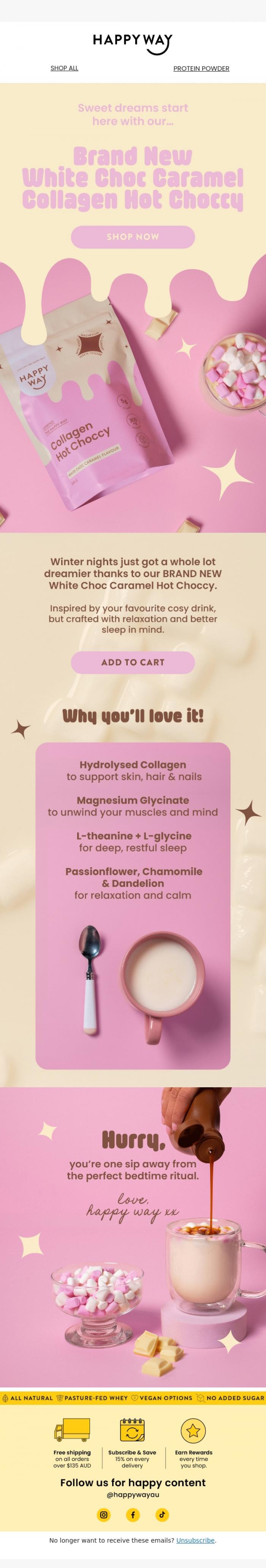 Email Design Inspiration from Happy Way, Sweet dreams start here... 😴✨