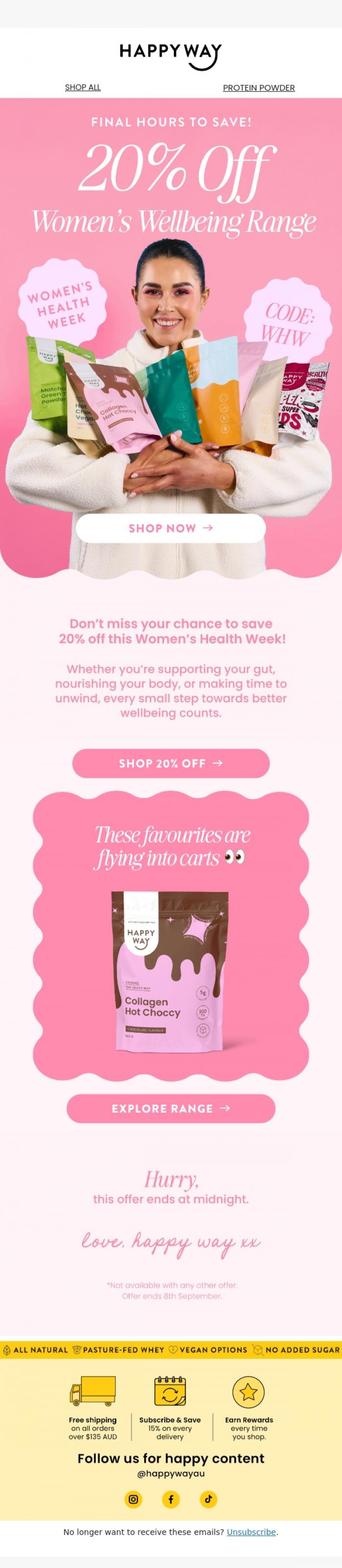 Email Design Inspiration from Happy Way, Final hours to save! 🚨