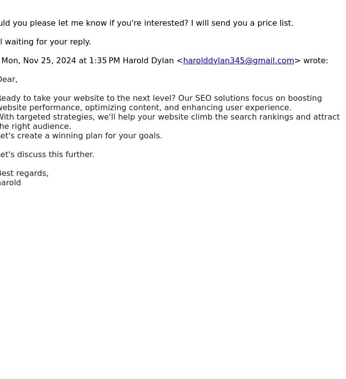Email Design Inspiration from Harold Dylan, Re: Grow Faster --