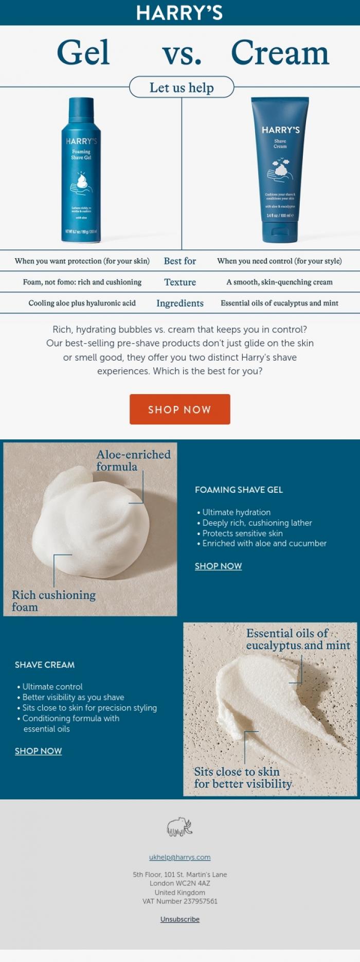 Email Design Inspiration from Harry's, Introducing our pre-shave lifesavers