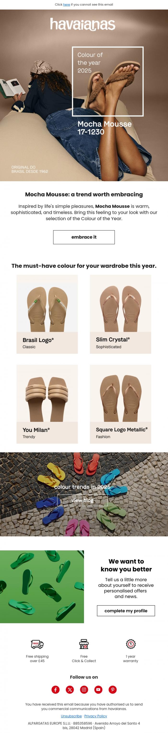 Email Design Inspiration from Havaianas, Unlock the colour of the year 🔓