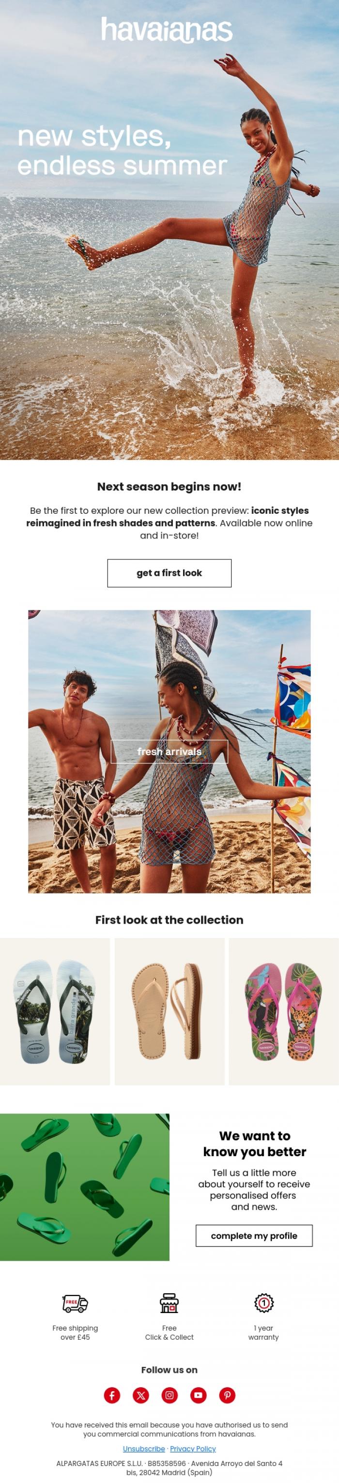 Email Design Inspiration from Havaianas, A sneak peek at our New Collection! 👀