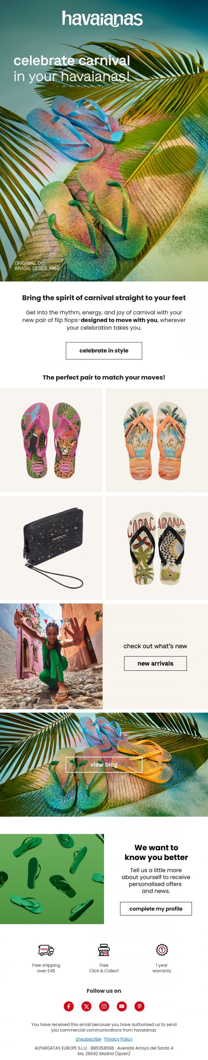 Email Design Inspiration from Havaianas, 🎭Carnival starts from the ground up!🎶