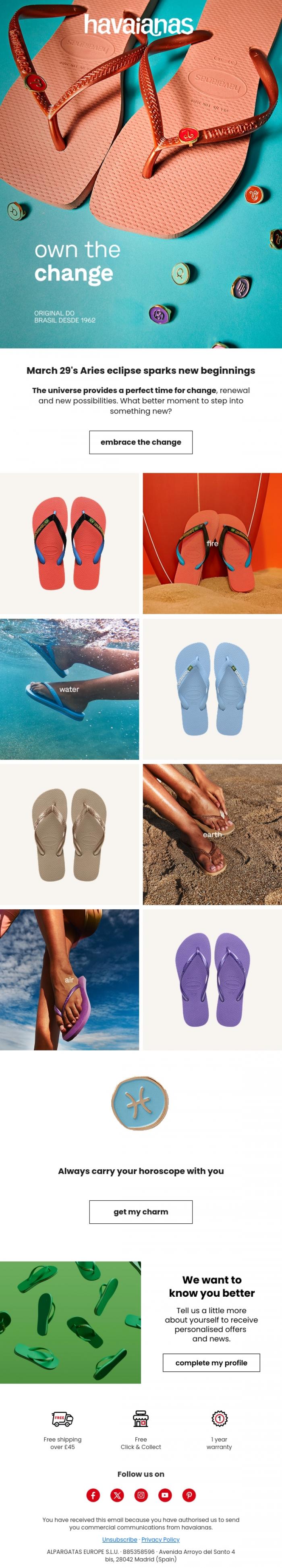 Email Design Inspiration from Havaianas, The force of renewal 💫🔄