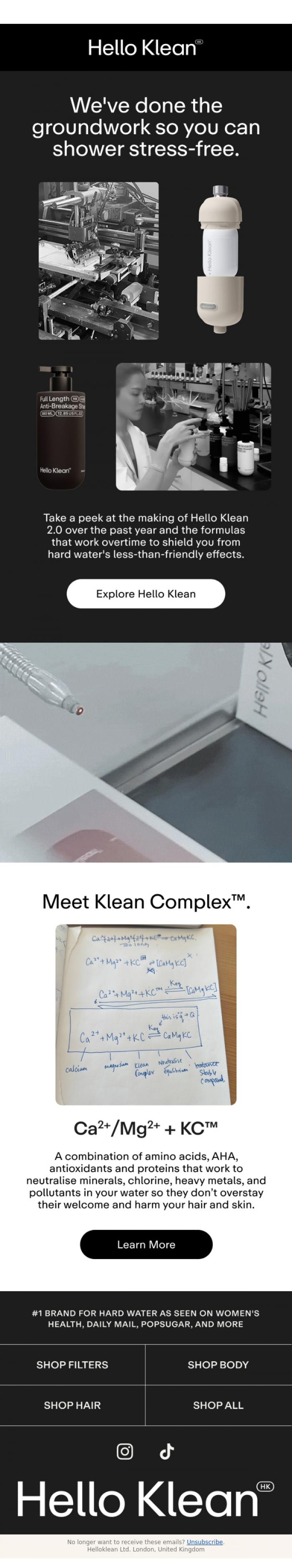 Email Design Inspiration from Hello Klean, You deserve a stress-free shower...