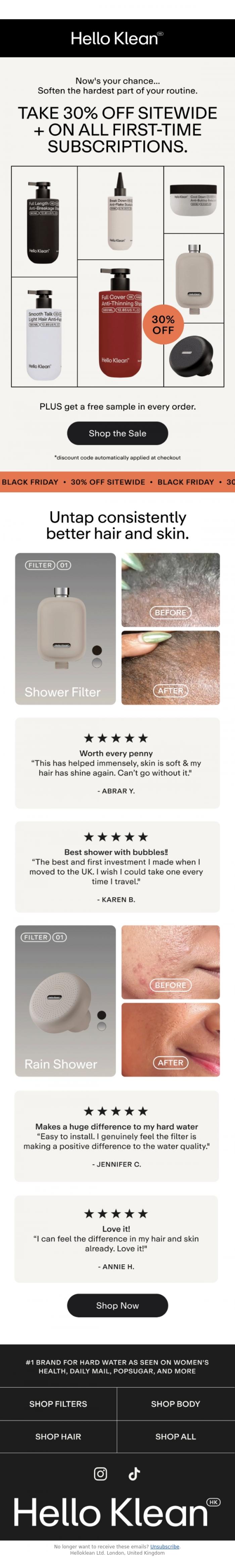 Email Design Inspiration from Hello Klean, "A literal lifesaver."