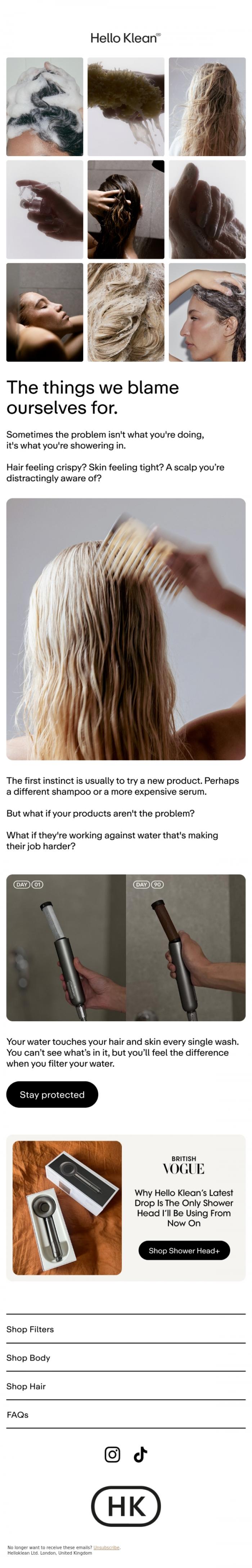 Email Design Inspiration from Hello Klean, It's not always your routine.