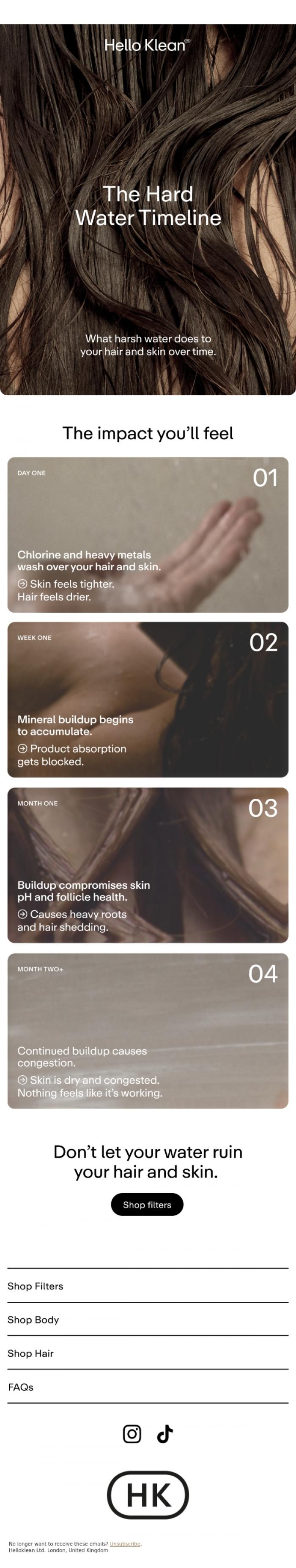 Email Design Inspiration from Hello Klean, Notice a difference in your water?