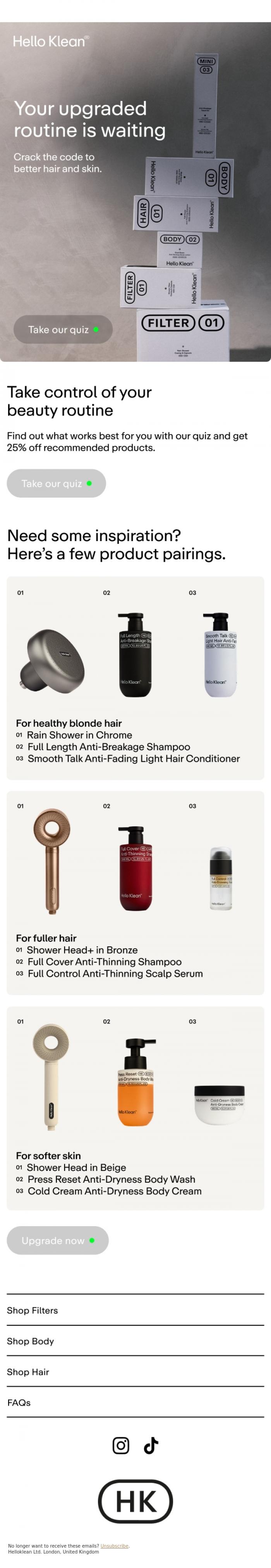 Email Design Inspiration from Hello Klean, Is your routine failing you?