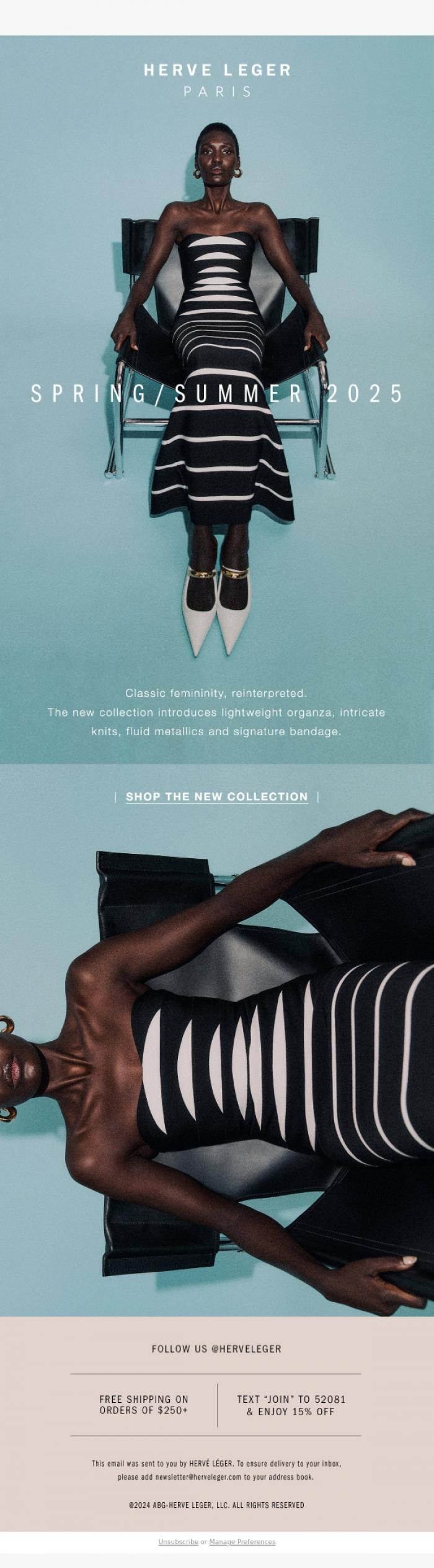 Email Design Inspiration from Herve Leger, Introducing Spring '25