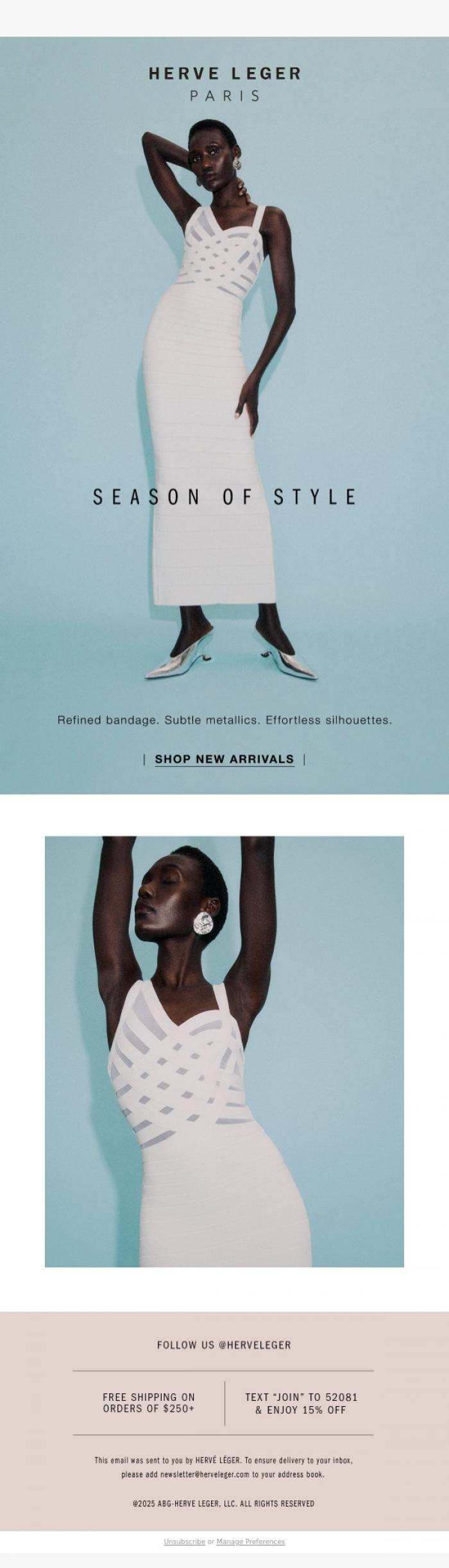 Email Design Inspiration from Herve Leger, New To The Scene