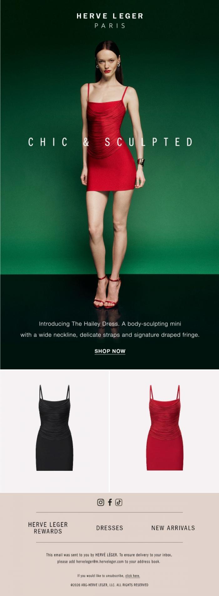 Email Design Inspiration from Herve Leger, The Hailey Dress