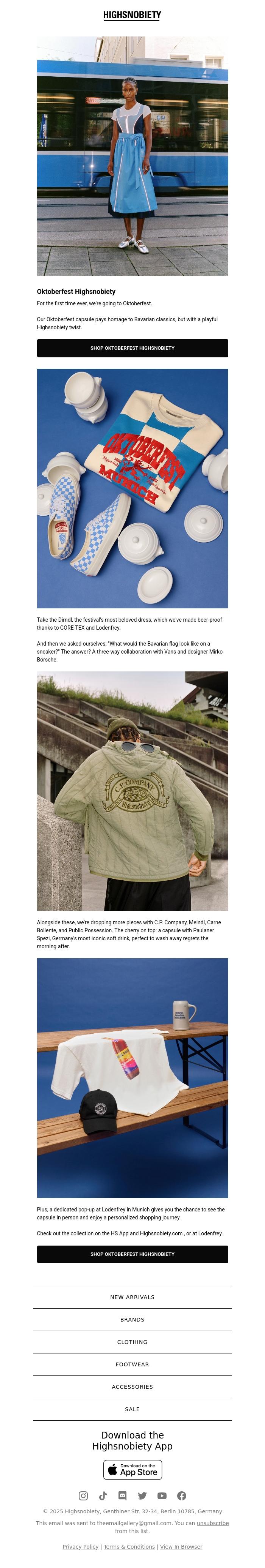 Email Design Inspiration from Highsnobiety Shop, Oktoberfest, But Make It Highsnobiety