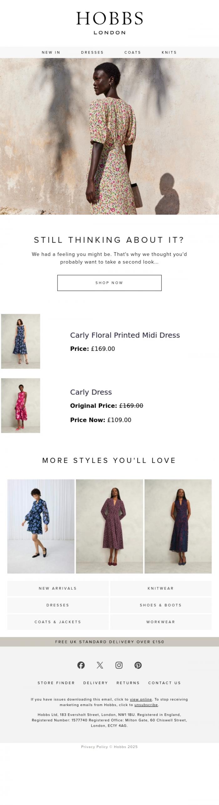 Email Design Inspiration from Hobbs, Can't make your mind up? Take another look.