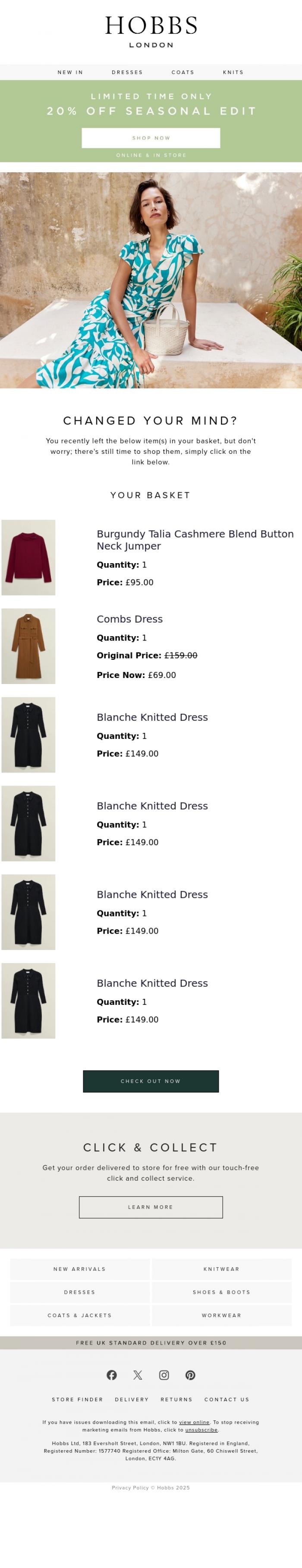 Email Design Inspiration from Hobbs, Still thinking about it?