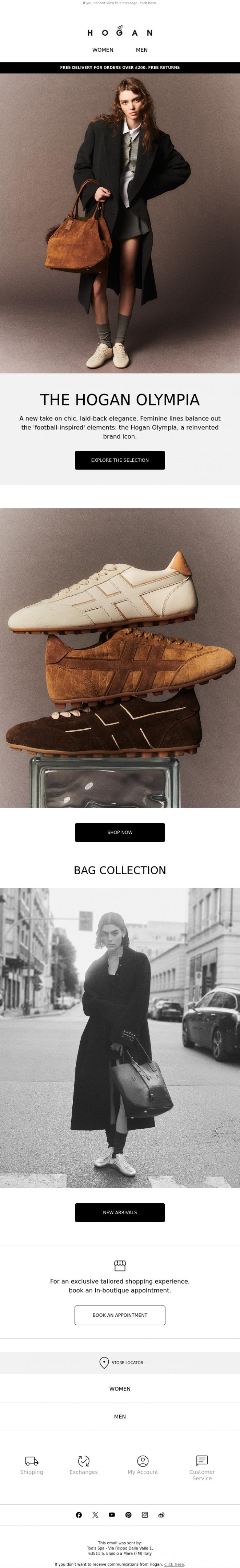 Email Design Inspiration from HOGAN, The Hogan Olympia