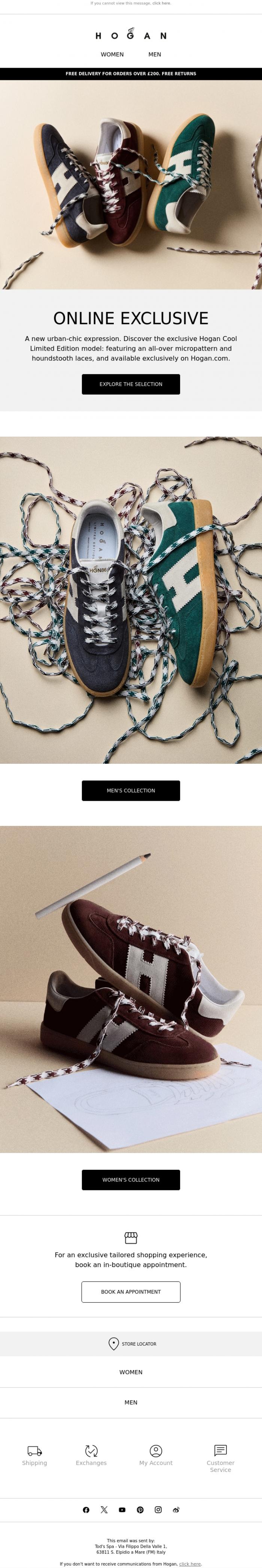 Email Design Inspiration from HOGAN, Online Exclusive | The Hogan Cool