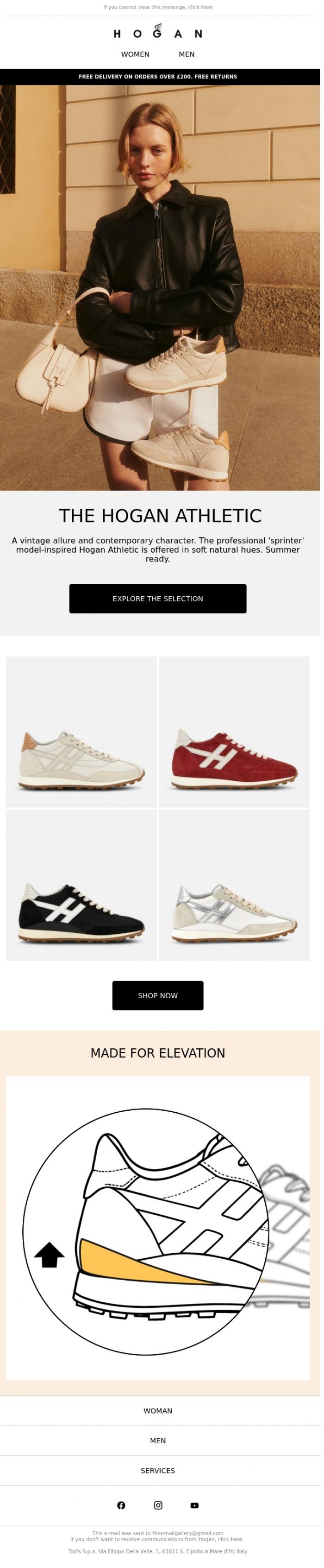 Email Design Inspiration from HOGAN, The Hogan Athletic