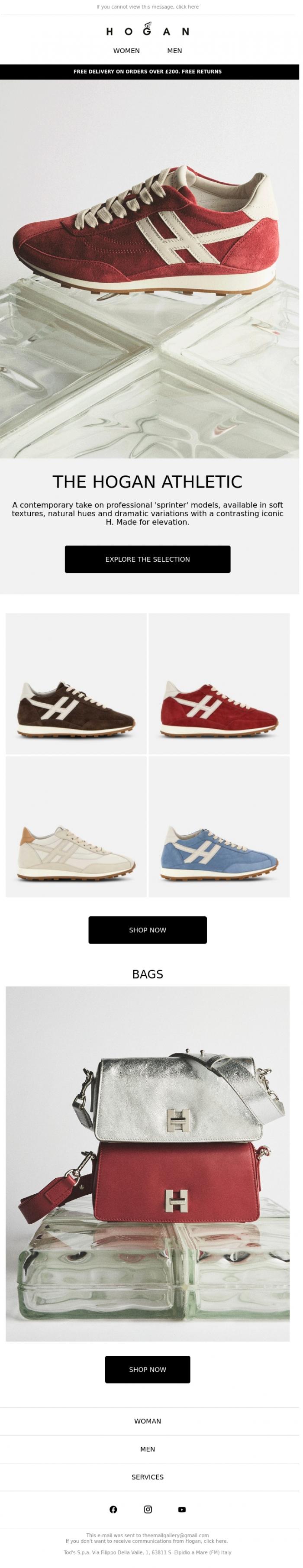 Email Design Inspiration from HOGAN, The Hogan Athletic