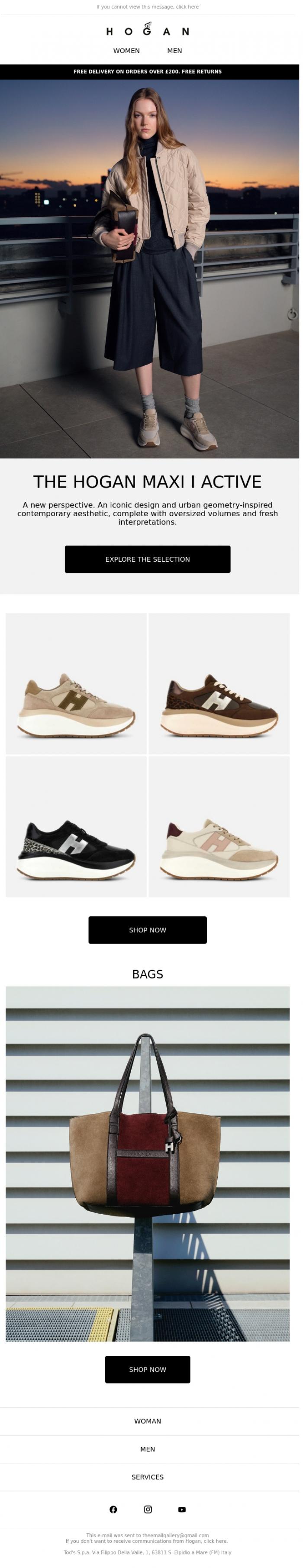 Email Design Inspiration from HOGAN, The Hogan Maxi I Active