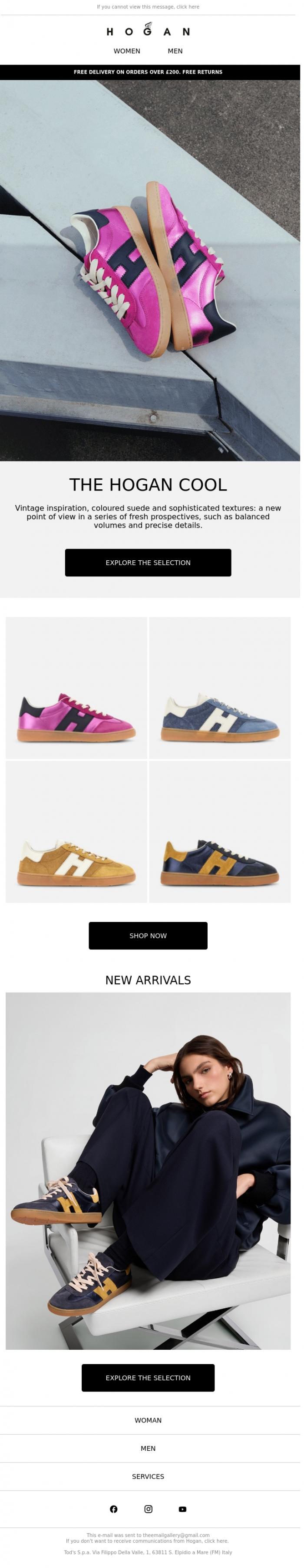 Email Design Inspiration from HOGAN, The Hogan Cool