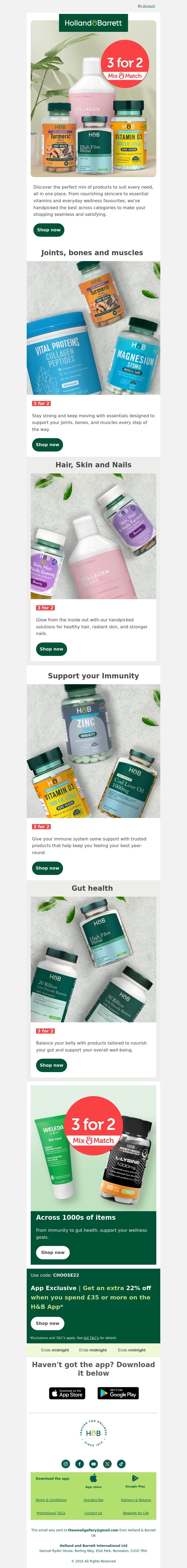 Email Design Inspiration from Holland & Barrett, Stock up on all of your essentials